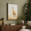 Solitary Giraffe Boho 1 Piece Wrapped Canvas Wall Art-136728332-136728333