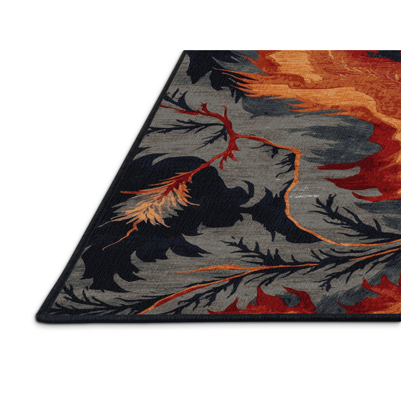 Tapis brun lavable à la machine, Rond 3 pi