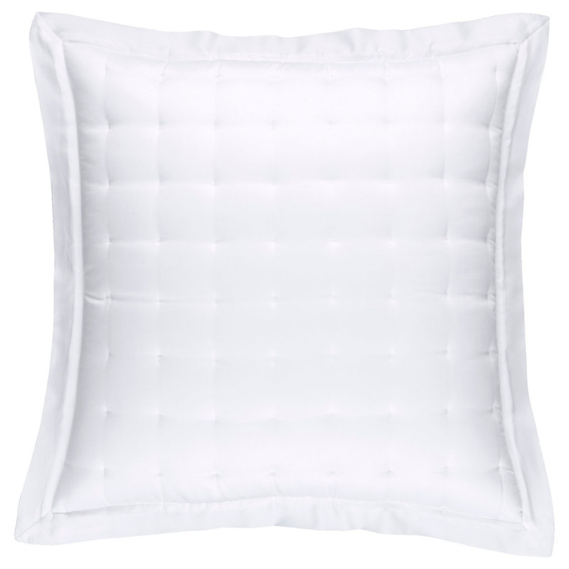 Silken Solid Puff Sham, Euro, White