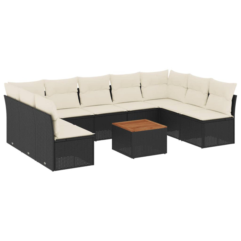 Ensemble de canapé de jardin Vidaxl, Blanc, Noir