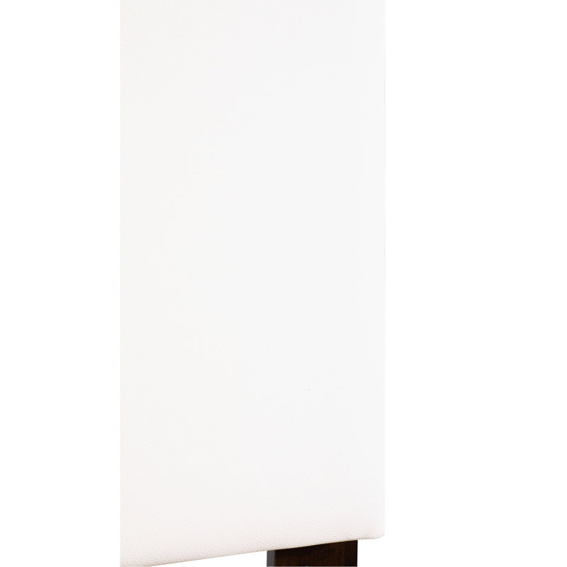 Grand lit à hauteur réglable en blanc éclatant - Tête de lit à panneau avec similicuir pour une ambiance tendance