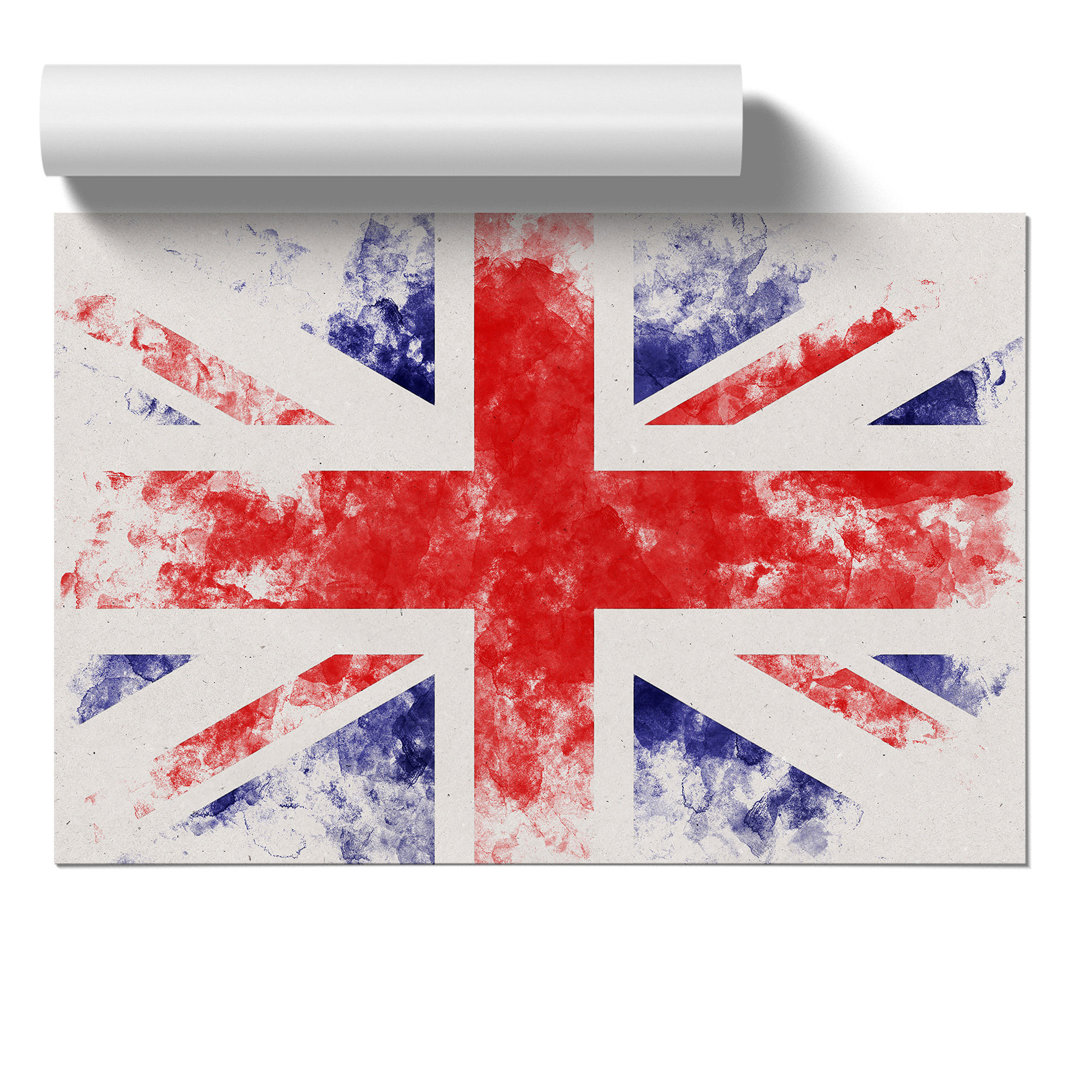 Union Jack British Flag Watercolour - Frameless Print