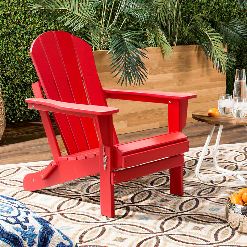 Chaise Adirondack pliante en plastique Bryes, Rouge