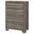 Brown Oak 4-Drawer Chest Of Drawers