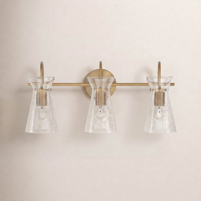 3 Light Crackled Dimmable Vanity Light