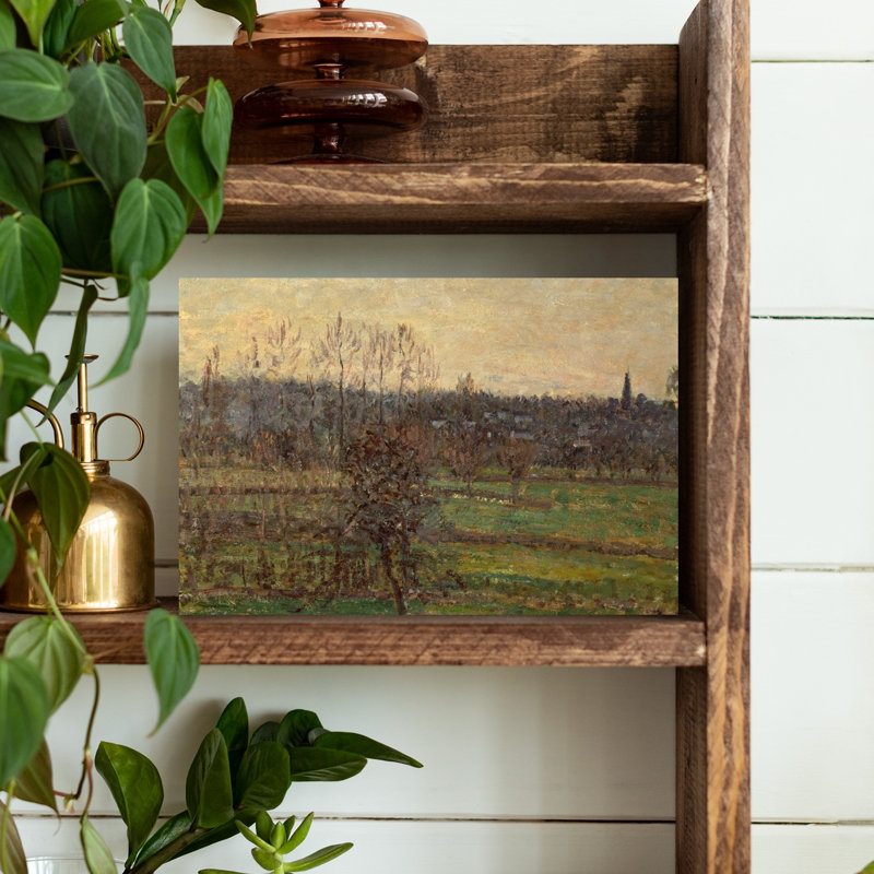 Vue de Bazincourt, hiver 1898 - Estampe d'art mural abstraite contemporaine, H 12 po x l 18 po