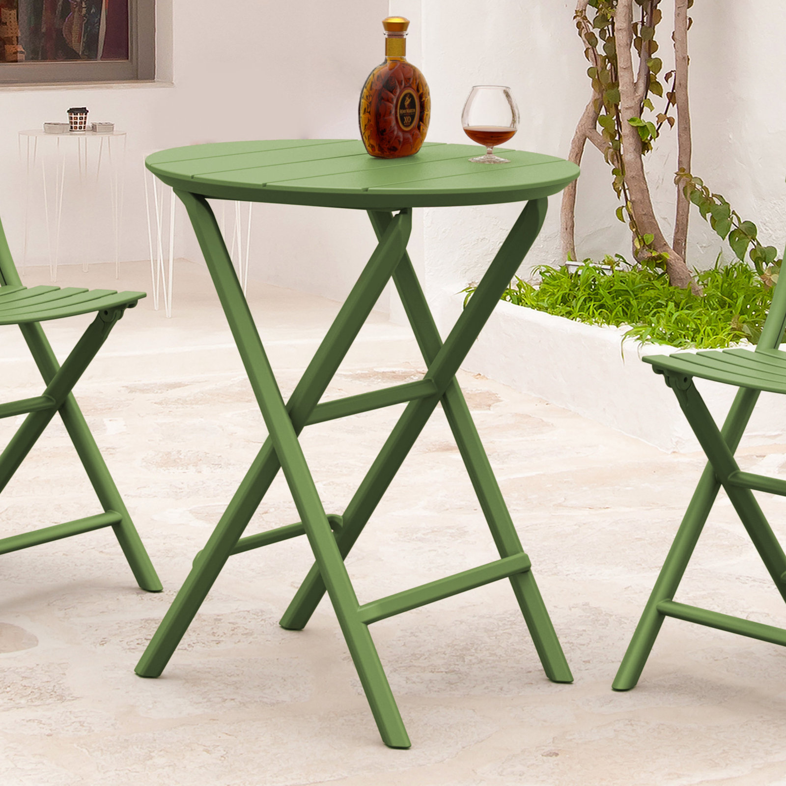 Kittson 24" Patio Dining Table, Olive Green