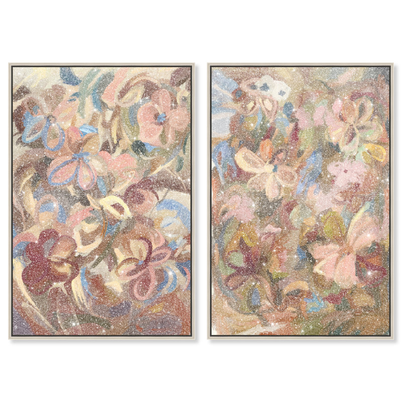 Moving Eden Set Set by Oliver Gal, 31"H x 46"W, Silver Floater Frame