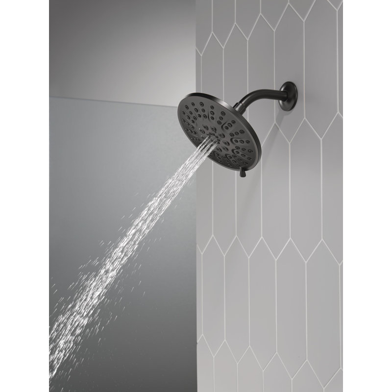 4-Spray Raincan Shower Head, Round High Pressure Shower Head 1.75 GPM, Matte Black