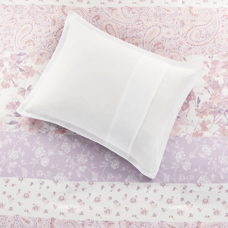 Édredon double / grand avec motif cachemire floral, 2 taies décoratives et coussins