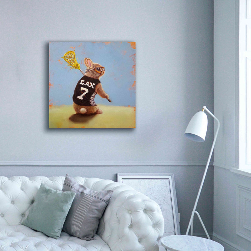 «Lax Bunny» par Lucia Heffernan, art mural sur toile, H 37 po x l 37 po x P 1,5 po