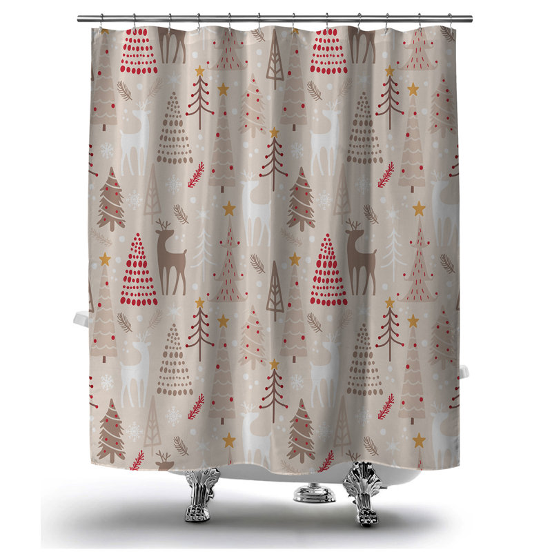 Djafar Abstract Shower Curtain, 90" H x 70" W