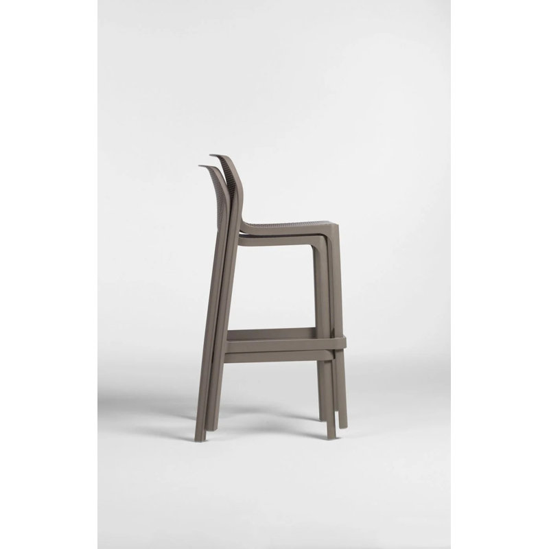 Net Outdoor Bar Stool, Dove Gray