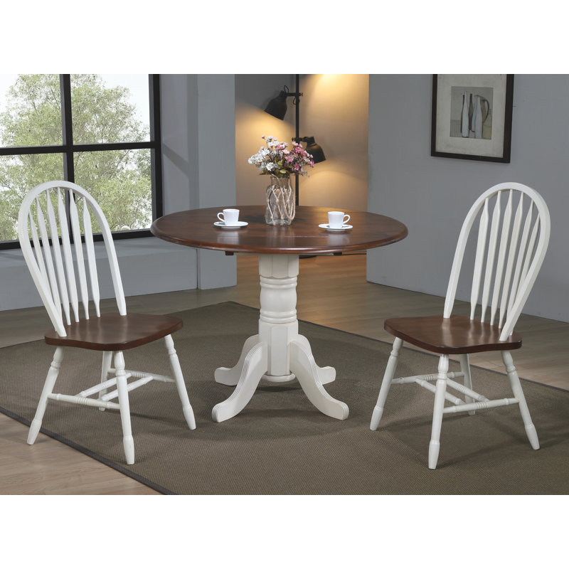 Ashelman Solid Wood Top Pedestal Dining Set, Light Oak, Light Oak, Light Oak