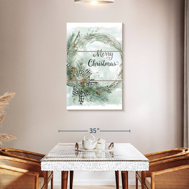 Couronne de pin Lelend Merry Christmas, H 45 po x l 28 po
