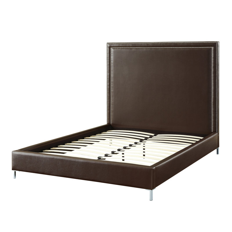 Lit plateforme tapissier Crampton, Expresso, Très grand lit, Cuir