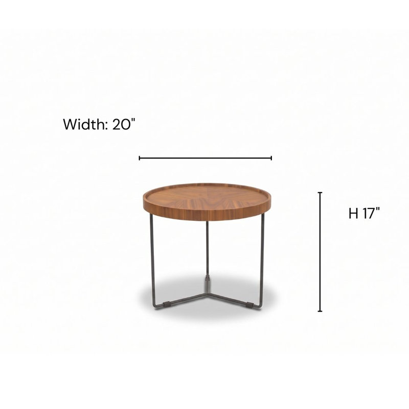 Heckson Solid Wood Top End Table