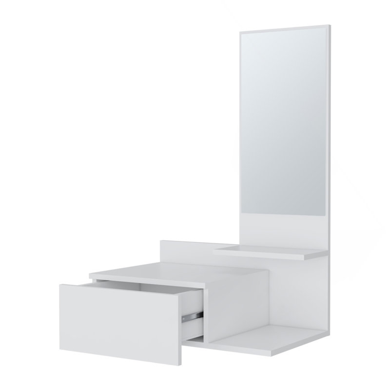 Coiffeuse Elgin avec miroir inclus, blanc, Blanc