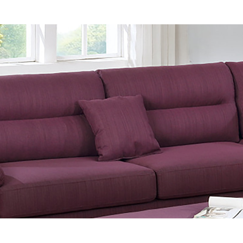 Upholstered L-Shaped Sectional Reversible, Warm Purple