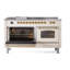 ILVE Nostalgie II 60 Dual Fuel Range, 5 Burners, Griddle, Frenchtop -1514149103-1514149185