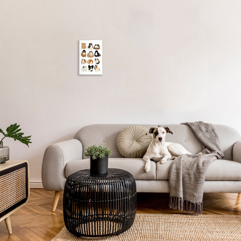 Art mural de cochons d'Inde tendance par Hanna Melin, H 15 po x l 10 po