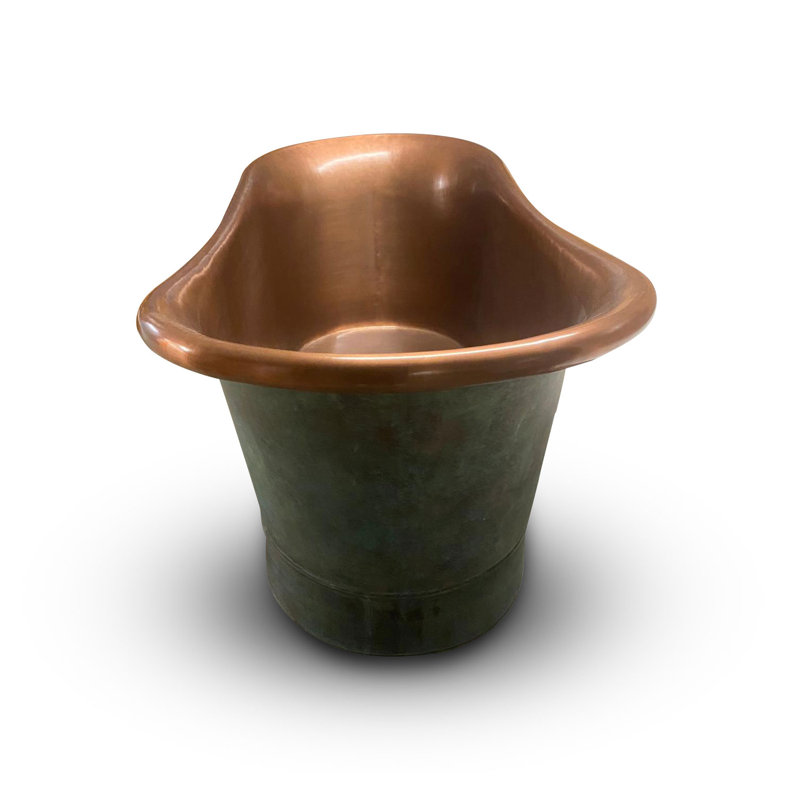 1701mm x 660mm Freestanding Soaking Copper Bathtub