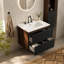 Meuble-lavabo mural noir et noyer Gloria