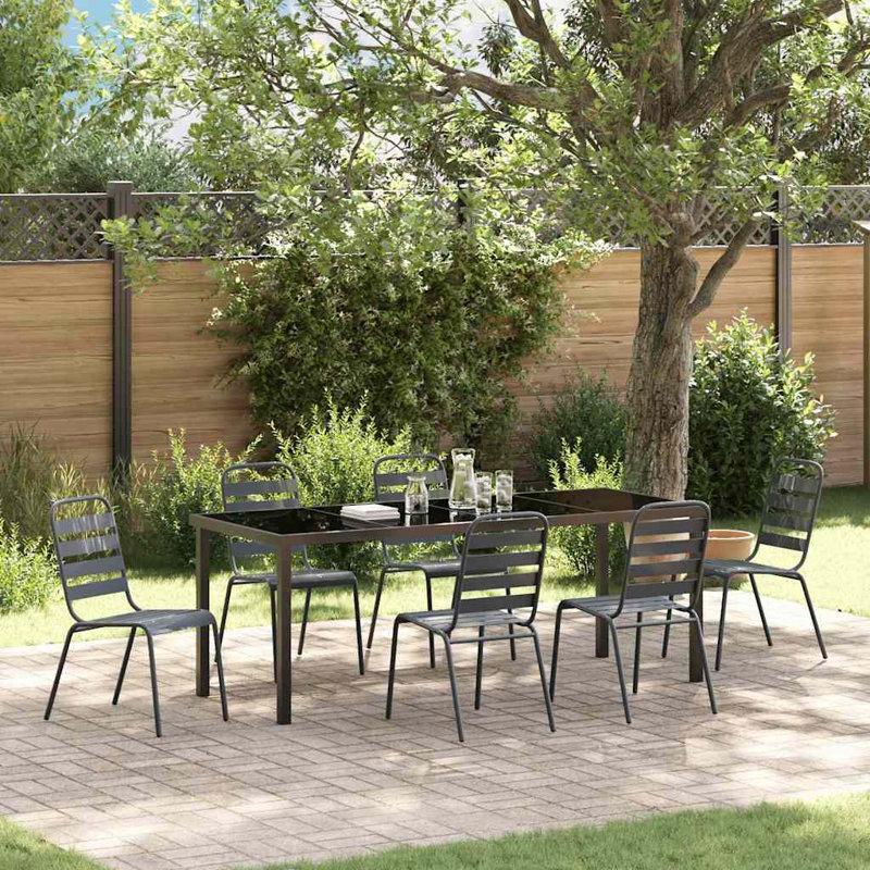 Patio Dining Set with, 73 cm H x 200 cm W x 80 cm D, 6, 7