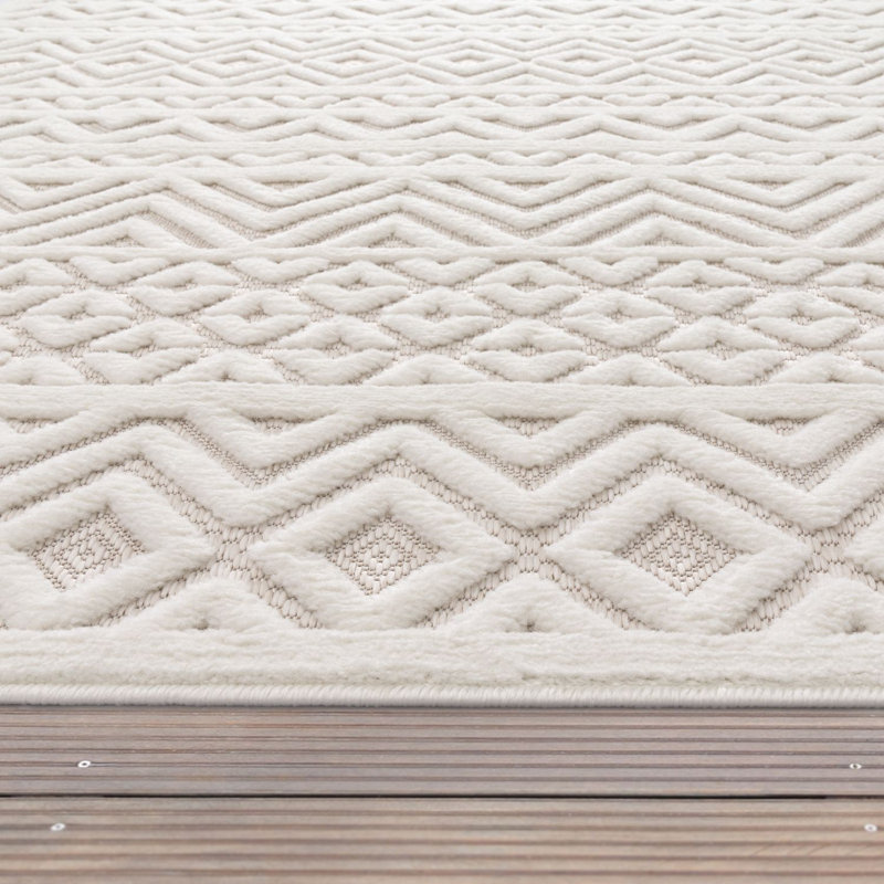 Tapis intérieur / extérieur en polypropylène tissé à la machine Ashdown, Rond 5 pi 3 po