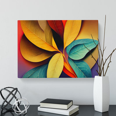Colourful Leaves - Wrapped Canvas