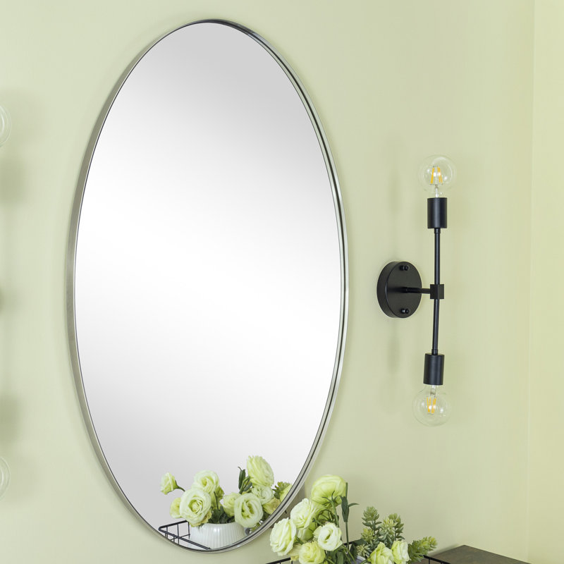 Miroir de salle de bain Javell, 36 po x 24 po, Nickel brossé