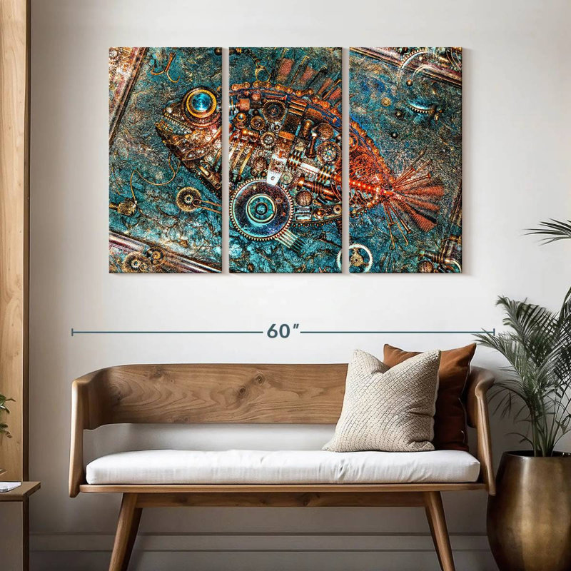 Steampunk Fish, 32" H x 50" W
