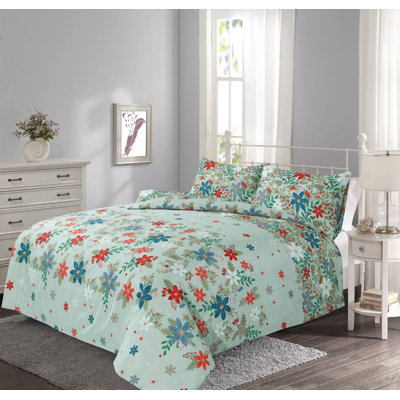NZ Cotton Blend Floral Duvet Cover Set with Pillowcases