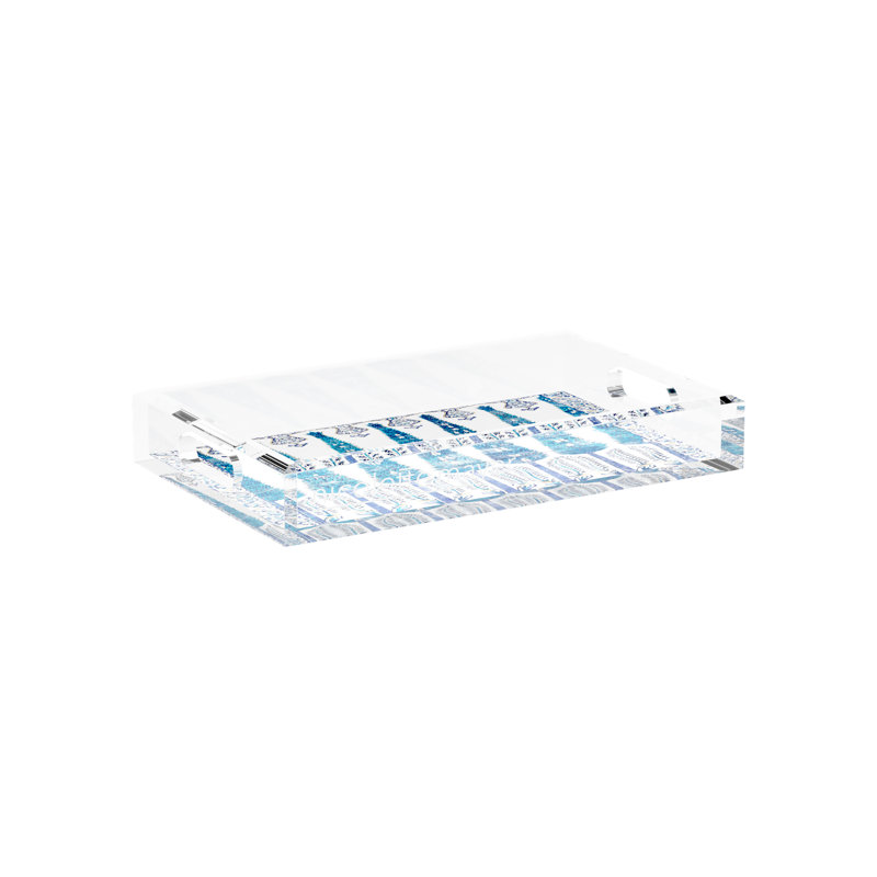 Topkapi Garden Acrylic Rectangle Decorative Tray, 12.5"W x 7.75"D x 2"H