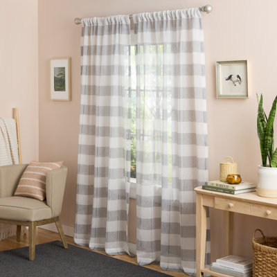 TOWN & COUNTRY BASICS Pax Semi-Sheer Stripe Light Filtering Curtains