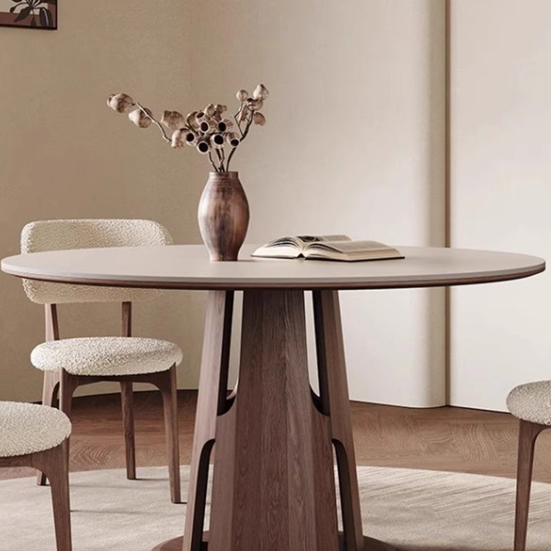 Simple Round Rock Plate Dining Table Sets., 29.53"H x 59.06"L x 59.06"W