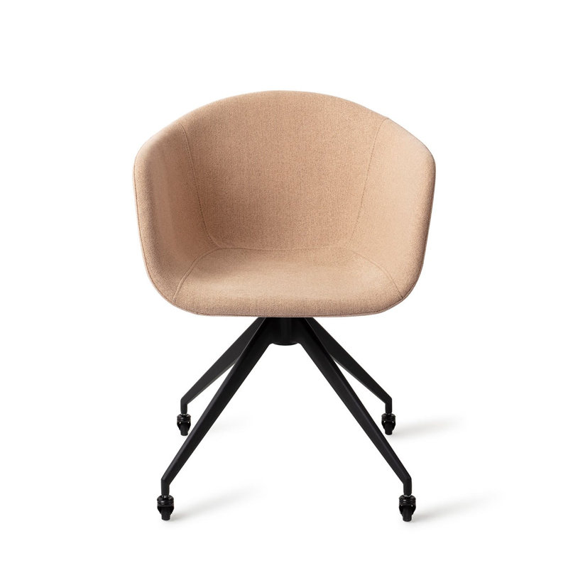 Parette 49cm H Polyester Upholstered Metal Side Chair, Peach