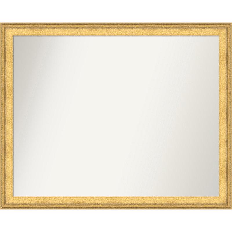 Owen Gold Non-Beveled Wood Framed Wall Mirror, 25" x 31"