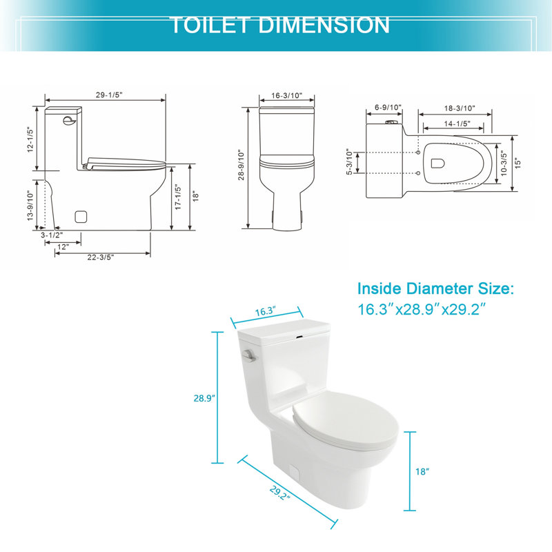 Toilette monobloc en céramique à une chasse avec siège cloisonné