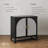 Black Oak Arched Door Storage Cabinet-1146839936
