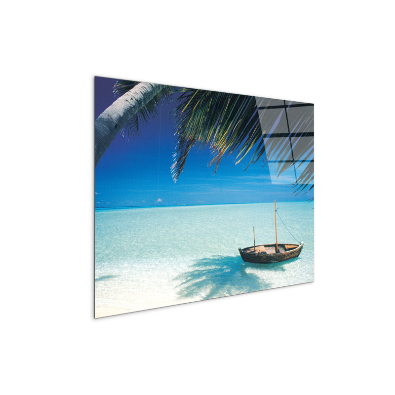 Beach Stormy By Art Studio 58×78 Cm CrystalArt Acrylic Material Glass Effect, Frameless Panel, Lightweight Ready To Hang by Art Studio - No Frame Print on Plastic / Acrylic