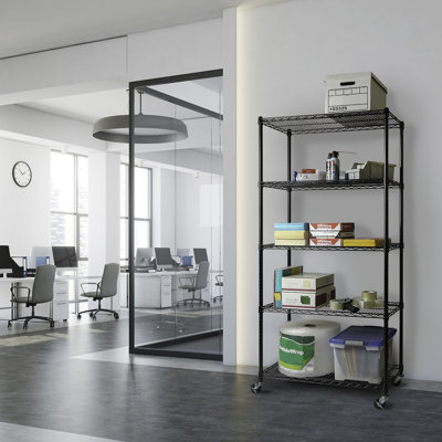  NSF Steel Shelving, Black, 72" H x 36" W x 18" D