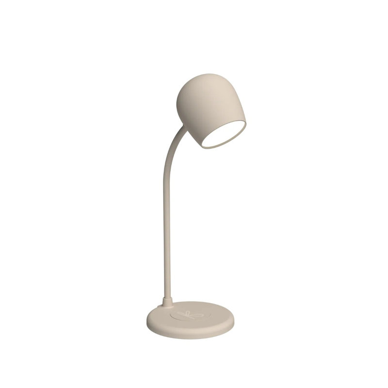 Ellie Lamp with Wireless Charger & Bluetooth Speaker - Ivory Sand, Ivory Sand