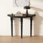 Console demi-cercle en bois massif noir-1569040262