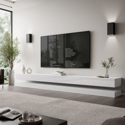 Unfinished TV Stand for TVs up to 88" with Fireplace Included