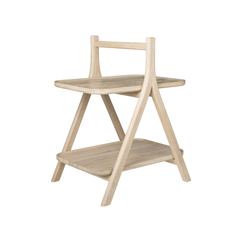 ETA Oak Side Table with Shelves - Natural Oak, Natural Oak