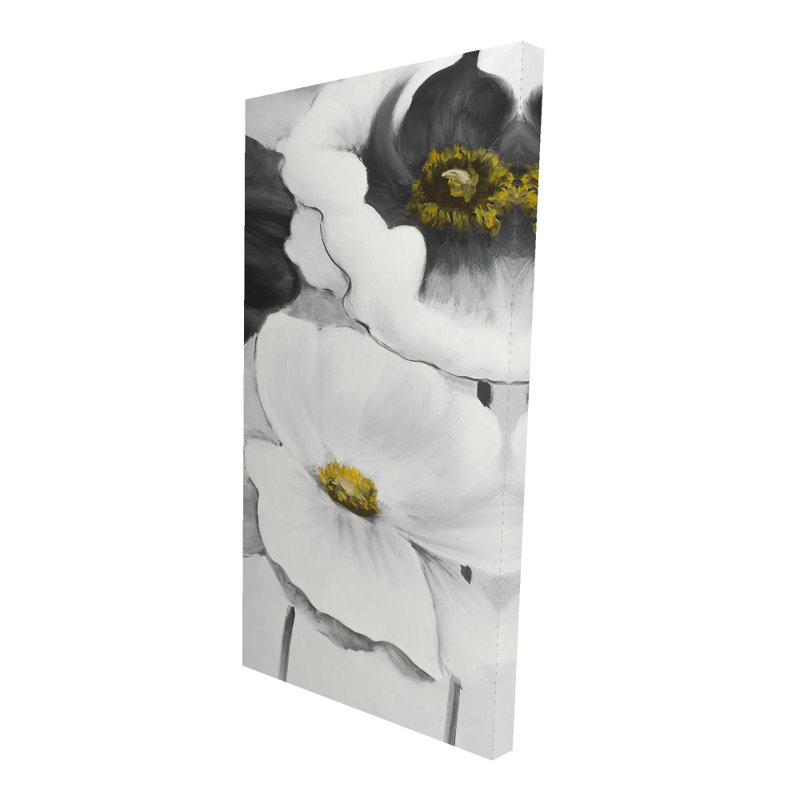 Fleurs blanches assorties - Toile de salle de bain florale pour la décoration intérieure