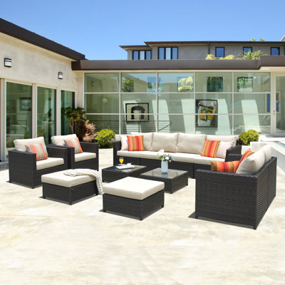 Bernhilde 8 - Person Patio Conversation Set with Cushions