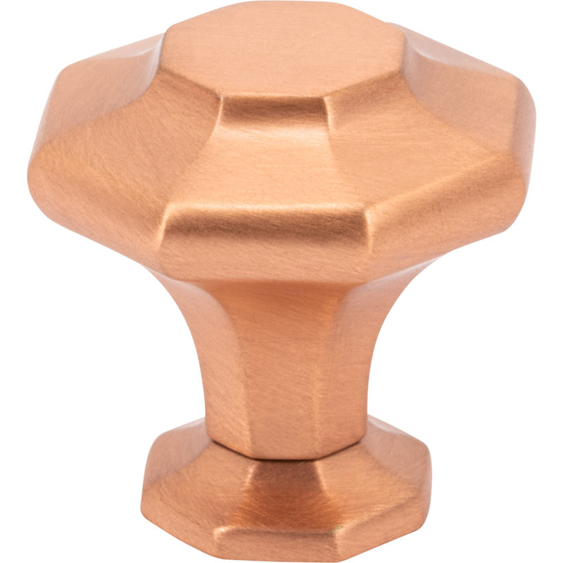 Palazzo Length Geometric Knob, Unlacquered Brass, 1  3/16"