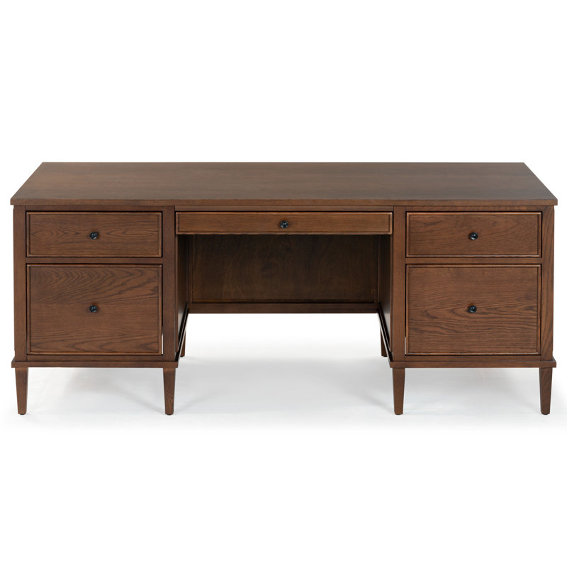 Bureau en bois 5 tiroirs Nantwich, Noyer